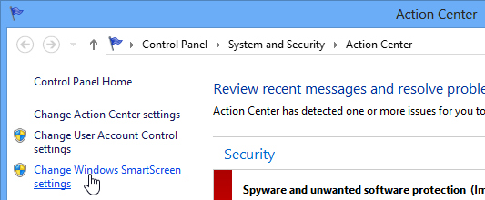  Change Windows SmartScreen settings. 